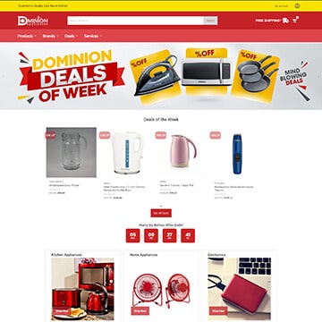 Website Design - Dominion Appliances and Gift Shop