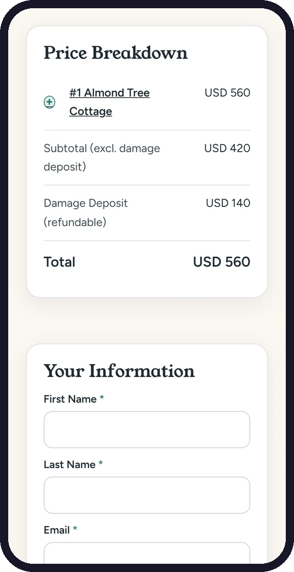 Phone showing the checkout price breakdown with refundable deposit